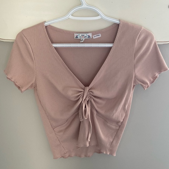 Petit t-shirt rose pale avec boucle avant - Picture 1 of 2